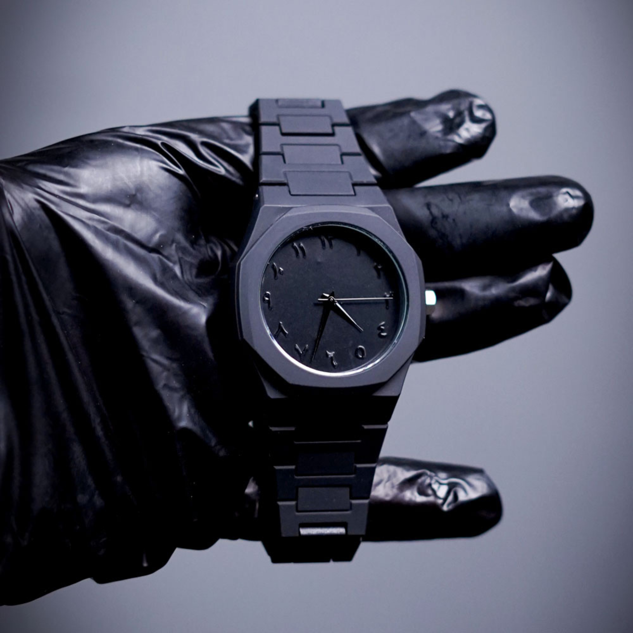 The Aura Black Arabic Dial Watch